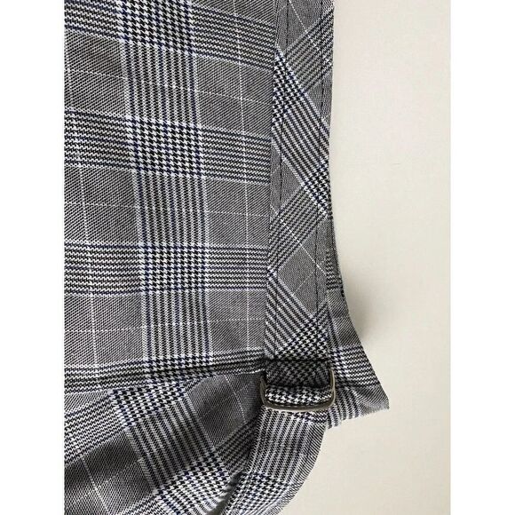 Seek The Label Women’s Sz Small S  Plaid Faux Wrap Skort in Gray - Picture 2 of 8